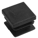 12 Pc 16mm x 16mm Square Striated Plastic Table End Plugs Inserted Tube