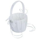 Double Heart Wedding Flower Girl Basket Rhinestone Decor White K6E2