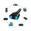 2 Way Black Cigarette Lighter Socket Splitter Adapter LED Dual USB Car Charger