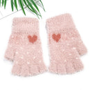 Winter Men Women Gloves Stretch Love Half Finger Gloves Outdoor Warm Fingerl BX