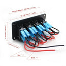 12V-24V 4 gang blue 2 LED Light Rocker Switch Panel Circuit Breaker Boat Ma