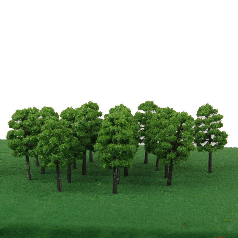 100Pcs Plastic Green Mini Trees Railways Park Street Scenery 1/50 O Gauge