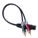 3pin XLR Female to 2 RCA Male Cable Audio Adapter Cable Metal Connector