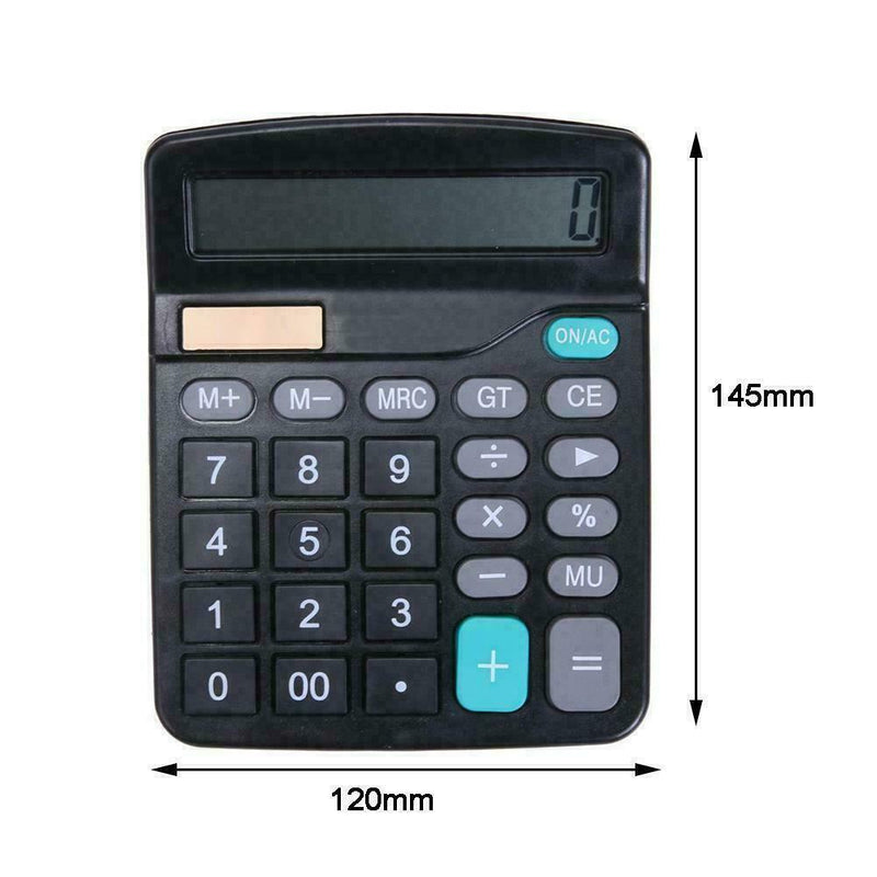 1* Solar Battery Desktop Calculator Basic 12 Digit Supplies Office Display L8W6