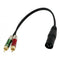 Black PVC Car Audio Link Cable Cord XLR Male to RCA Male 30cm/11.81inch Length