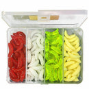 100pcs/lot 4 Colors Maggot Grub Worm Silicon Soft Worm Fishing Baits Pike F W4B7
