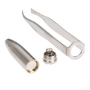 LED Light Stainless Steel Eyebrow Clamps Tweezers Hair Removal Make-up Tool A