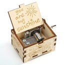 Retro Carved Wooden Manual Music Box Hand Cranked Birthday Gift Ornaments