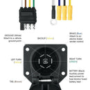 4-Way Flat To 7-Way Round Rv Vane Wiring Adapter Plug For Car Truck Trailer