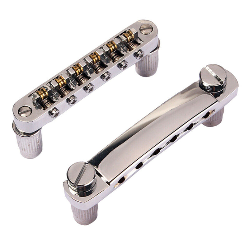 1 Set Roller Saddle Bridge Tailpiece with Studs Anchors Replacement for LP SG