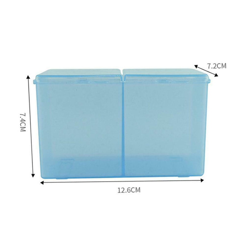 Cleaning Cotton Storage Box Swab Pad Nail Art Compartments Container (Blue) A