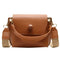 Women Fashion Wide Shoulder Messenger Bag PU Leather Retro Handbag (Brown) A