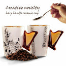 Creative novelty harp handle ceramic cup free spectrum coffee milk tea cup