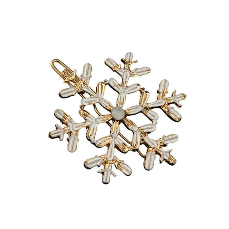 Large Snowflake Barrette Clip Hairpin Wedding Charm Enamel Hair Accessories