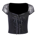 Gothic T-Shirt Streewear Lace Shirt Tight Blouse Crop Top Party Sweatshirt