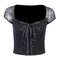 Gothic T-Shirt Streewear Lace Shirt Tight Blouse Crop Top Party Sweatshirt