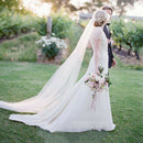 Pure Single Layer White 1T Tulle Church Cathedral Wedding Bridal Long Veil