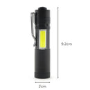 New Mini Portable Aluminum Q5 LED Flashlight XPE&COB Work Light lanterna Po M6X7