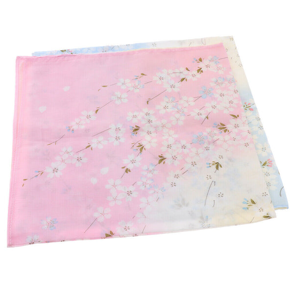 2 Pack Women Ladies Cotton Handkerchiefs Floral Print Elegant Pocket Hanky