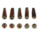 5x Copper Nepal Handmade Buddha Beads for DIY Jewelry Making Craft 1.7x0.6cm
