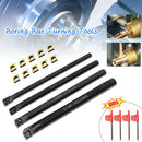 4Pcs 8/9/10/12mm Shank Lathe Boring Bar with 10 x Inserts + 4pcs Wrenches