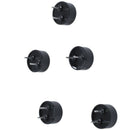 5 pcs Continuous Electronic Buzzer 2 Pins DC 3/ 5V - 9 x 4.2 mm - Black