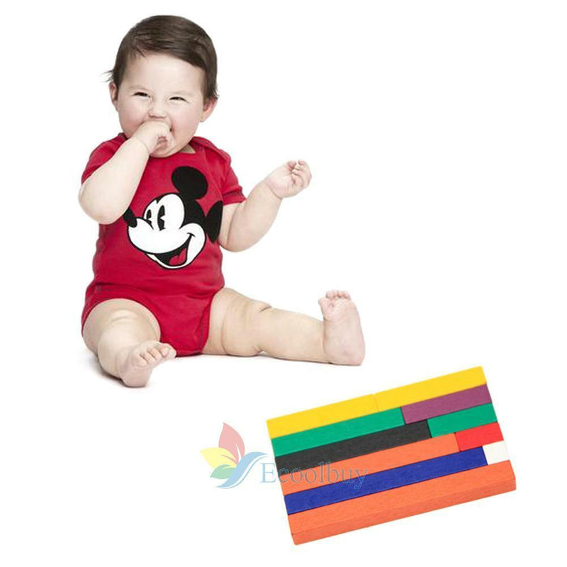 Wooden Montessori Counting Sticks Kids Early Maths Mathematics Learning Toys A