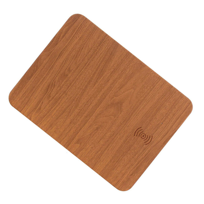 Wireless Charger Large Mouse Mat Mice Desktop Charging Wood Mousepad Anti-slip