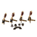 4x Acoustic Guitar Tuning Peg with Wooden Buttons for Folk Guitar Accessory