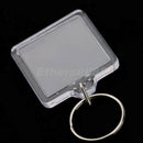 10pcs Blank Acrylic Keychains Insert Photo Plastic Keyrings Square 33mm