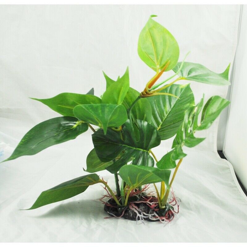 10" Green Lifelike Underwater Plastic Plant Aquatic Water Grass Decor for A