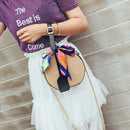 Women's straw bag Crossbody bag Woven bag Summer leisure bag Small round si N3Q3