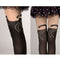 Women Sexy Cute Black Tattoo Long Socks Sheer Cartoon Cat Pantyhose Stockings Kw