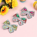 3pcs Bowknot Full Drill Diamond Painting Hair Clip DIY Rhinestone Bobby Pin