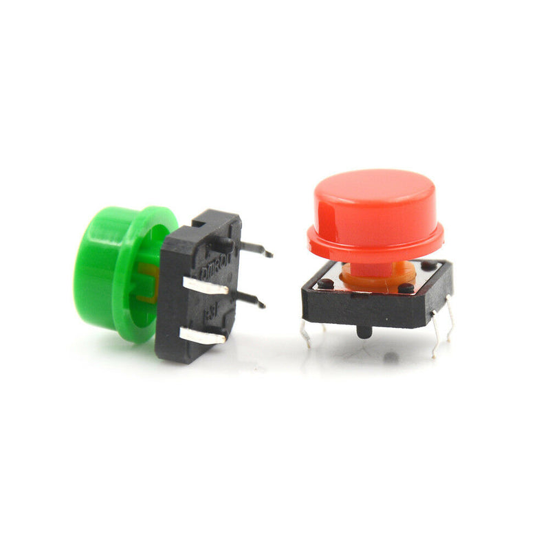 25Sets Momentary Tactile Push Button Touch Micro Switch4P PCB Caps12x12x7.3mm Gw