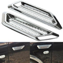 2Pcs Plastic Chrome Car SUV Air Flow Fender Side Vent Decor Stickers Accessory