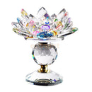 Crystal Lotus Candle Holder Tealight Home Tabletop Feng Shui Decor Multi