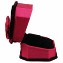 Bowknot Velvet Rectangle Jewellery Ring Gifts Box Case Wedding Magenta