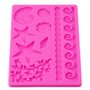 Cute Ocean World Silicone Mould Cake Decoration Embosser Fondant Chocolate