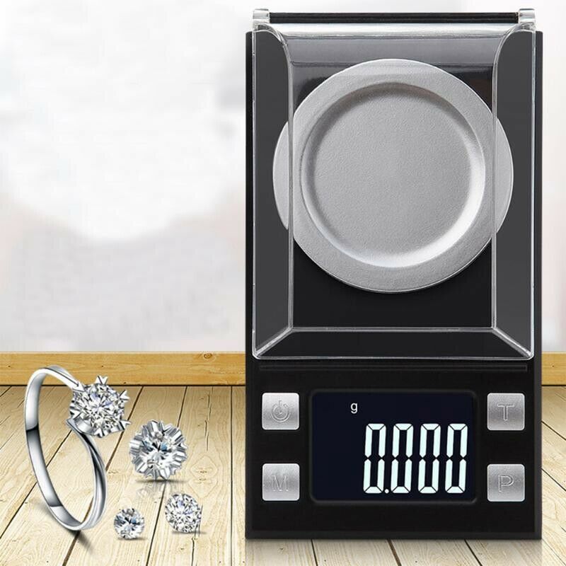 100g/0.001g Digital Milligram Scale High Precision Jewelry Balance Gram Wei G6Y7