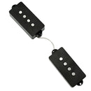Finest 2x Plastic 4 String Pickups with Coils Black for Precision P Bass