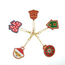 5pcs DIY Full Drill Special Shaped Diamond Painting Christmas Keyring Decor