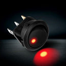 20A 12V 3 Pin Car Auto Boat On Off Round Dot LED Rocker Toggle Switch(Red)