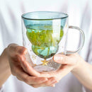 Christmas Tree Star Wishing Cup Double Wall Glass Latte Coffee Nice Mug Tea K3Q8
