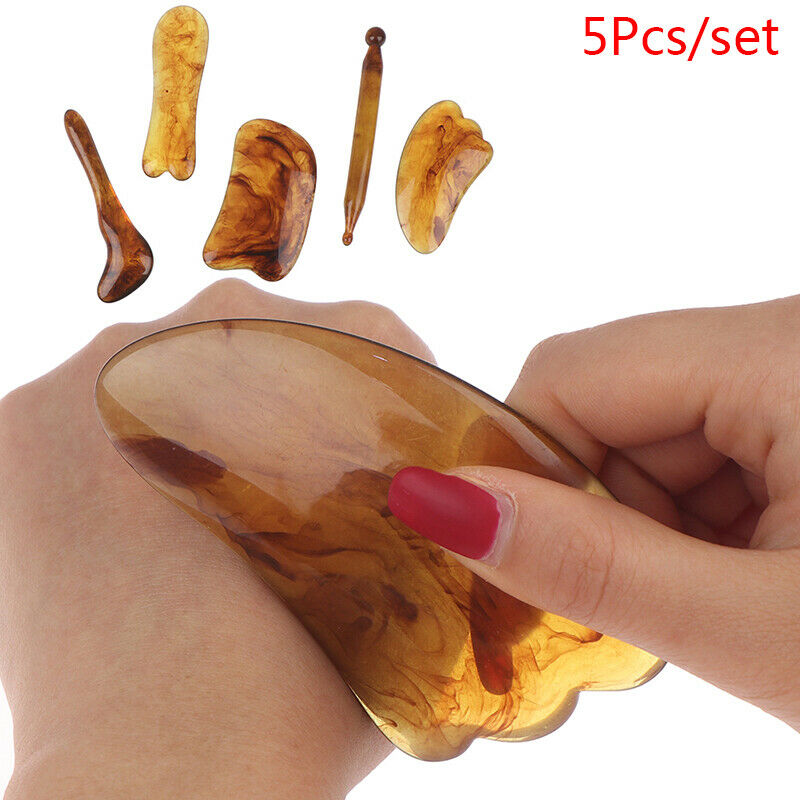 5Pcs Gua Sha Treatment Massage Natural Jade Board Scraping Tool health careB_kz