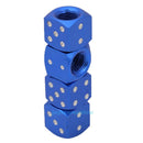 4x Aluminum Alloy Dice Style Car Tire Tyre Wheel Valve Stem Caps Dust Cover Blue