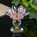Crystal Lotus Candle Holder Tealight Home Tabletop Feng Shui Decor Multi