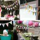 12 Flags 3.2m Blue Cotton Party Wedding Pennant Bunting Banner Decor