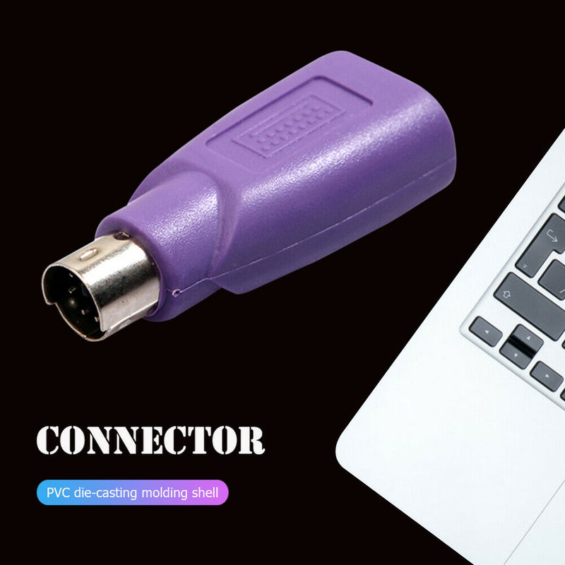 2pcs PS2 Male to USB Female Adapter Computer Mouse Keyboard Converters
