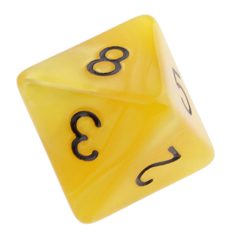 10pcs 8 Sided Dice D8 Polyhedral Dice for  RPG Yellow